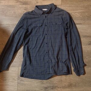 Men's Blue and Green Plaid Casual Button Down Shirt